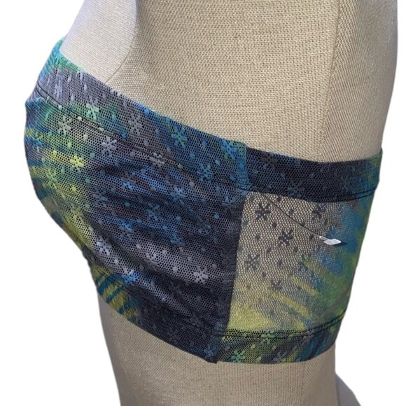 See You Monday Swimwear M Top Women Tie-Dye Net Strapless Blue Green - Picture 4 of 5